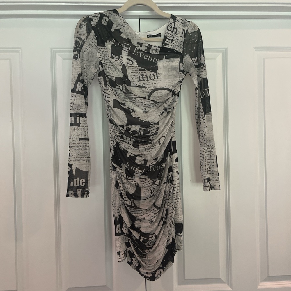 Zara newspaper mini dress
